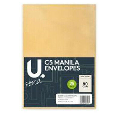U.Send C5 Manila Envelopes 25 Pack RRP £1.85 CLEARANCE XL £1